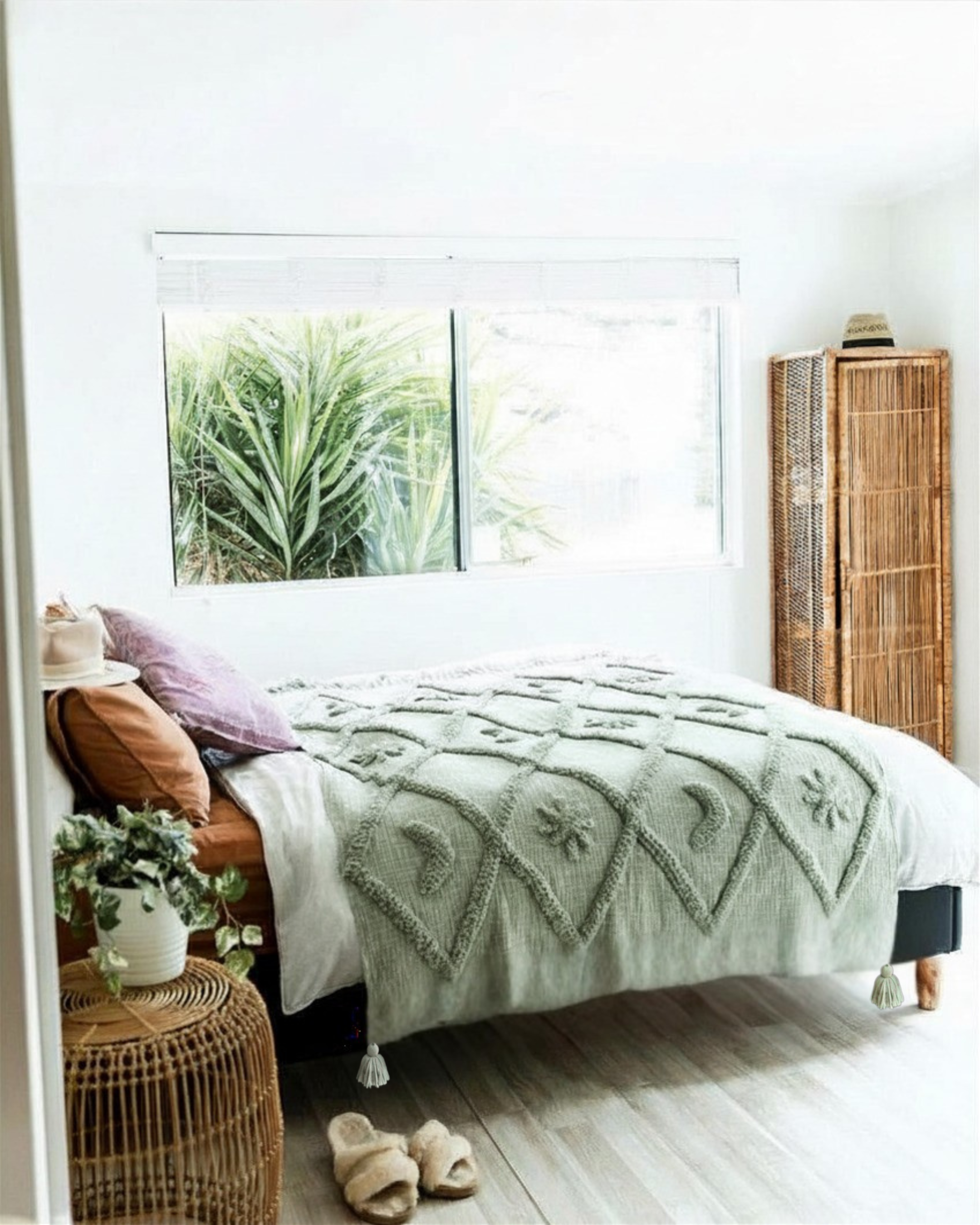 Wild Moonshine Sage Throw- Celestial Design, Natural Cotton | Wild Throw Co.