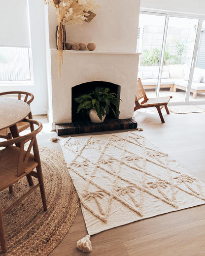 Wild Palm Cream Throw - Savour the Tranquility of your Space | Wild Throw Co.