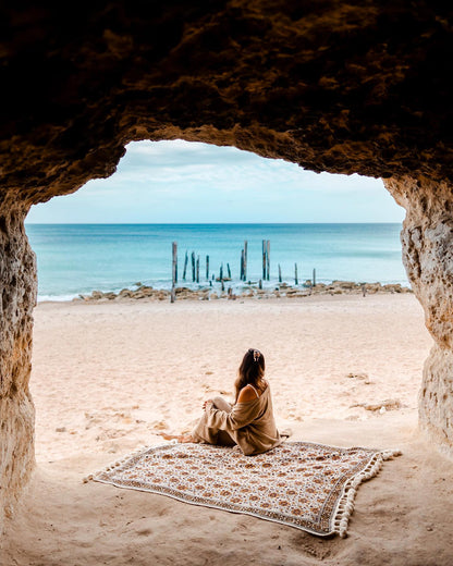 Wild Bloom Offwhite Throw - Ethically Handcrafted in Natural Cotton | Wild Throw Co.