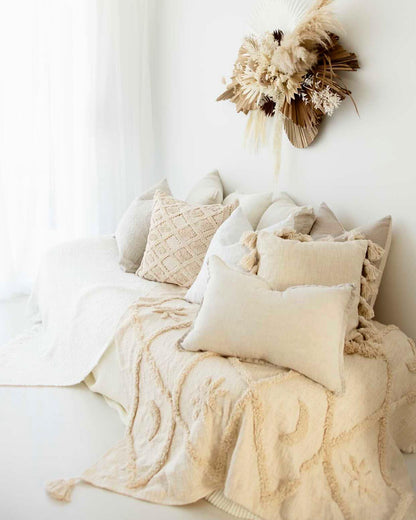 Wild Moonshine White Throw - Celestial Design, Natural Cotton | Wild Throw Co.