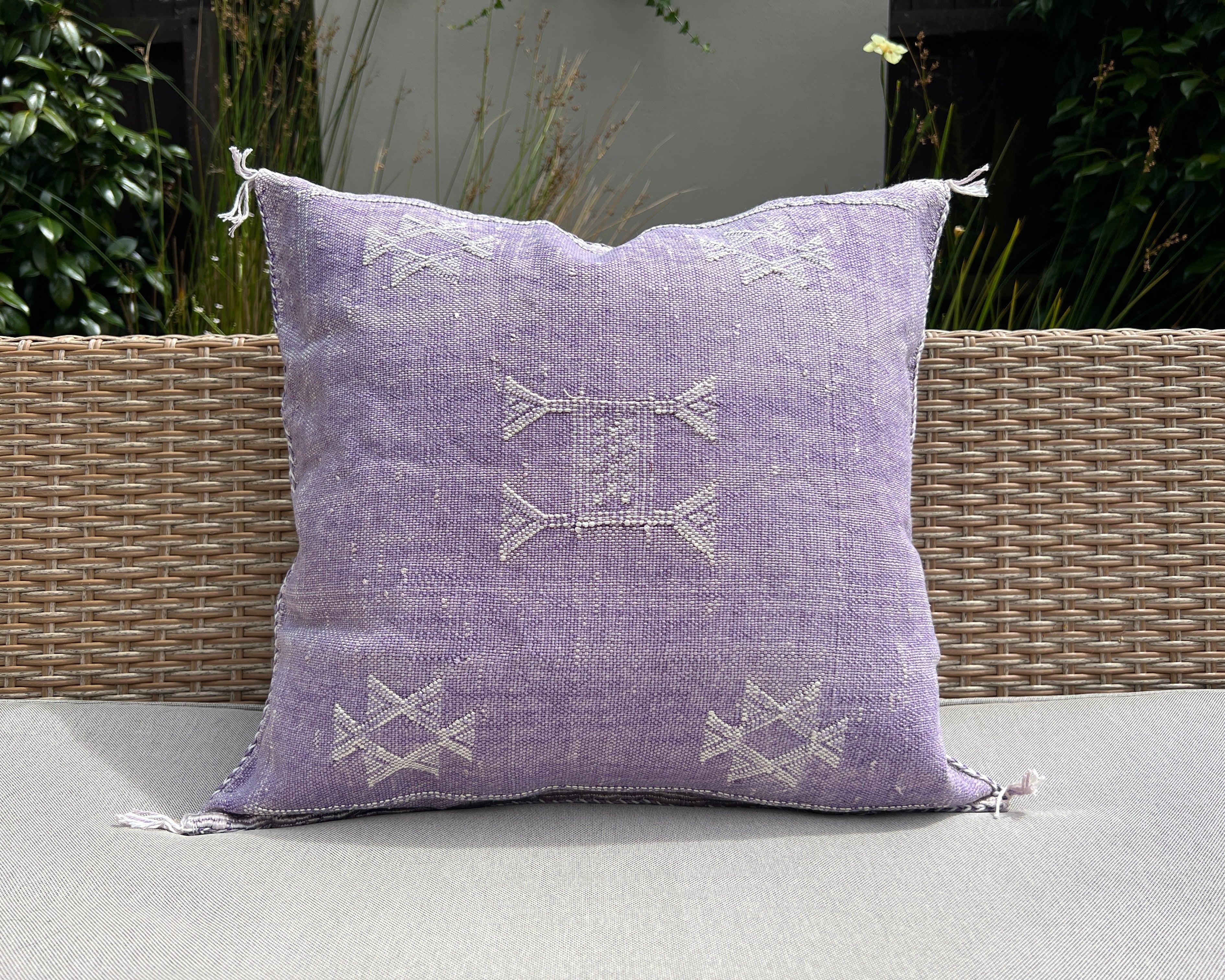 Lilac Cactus Silk Pillowcase - Moroccan Artisan Luxury | Wild Throw Co.