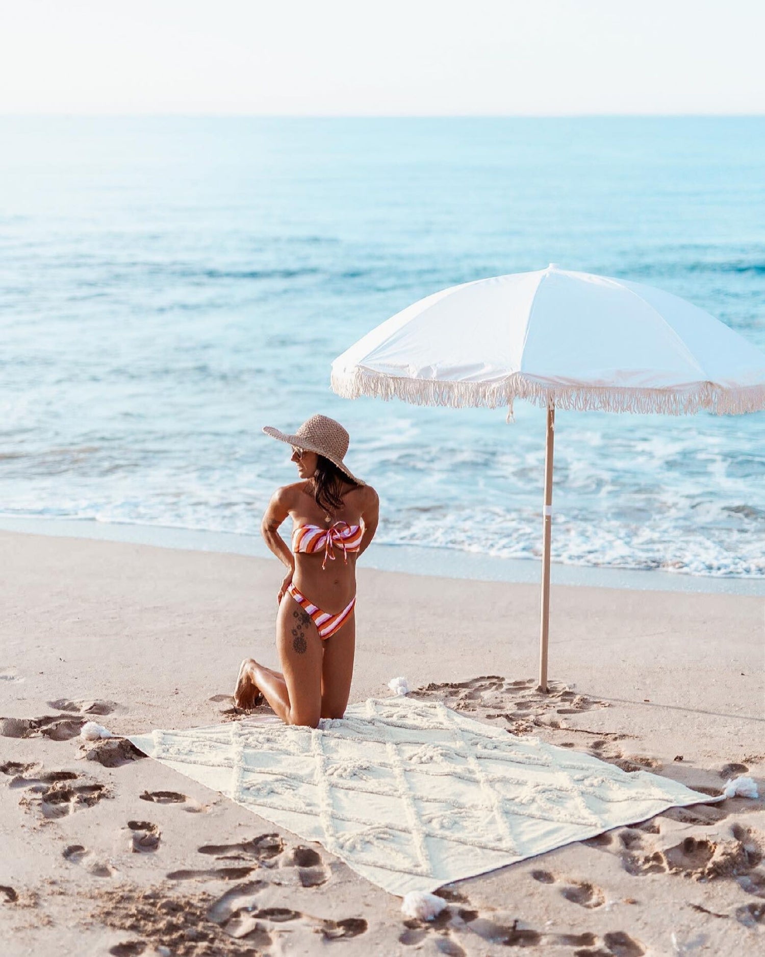 Wild Palm Cream Throw - Savour the Tranquility of your Space | Wild Throw Co.