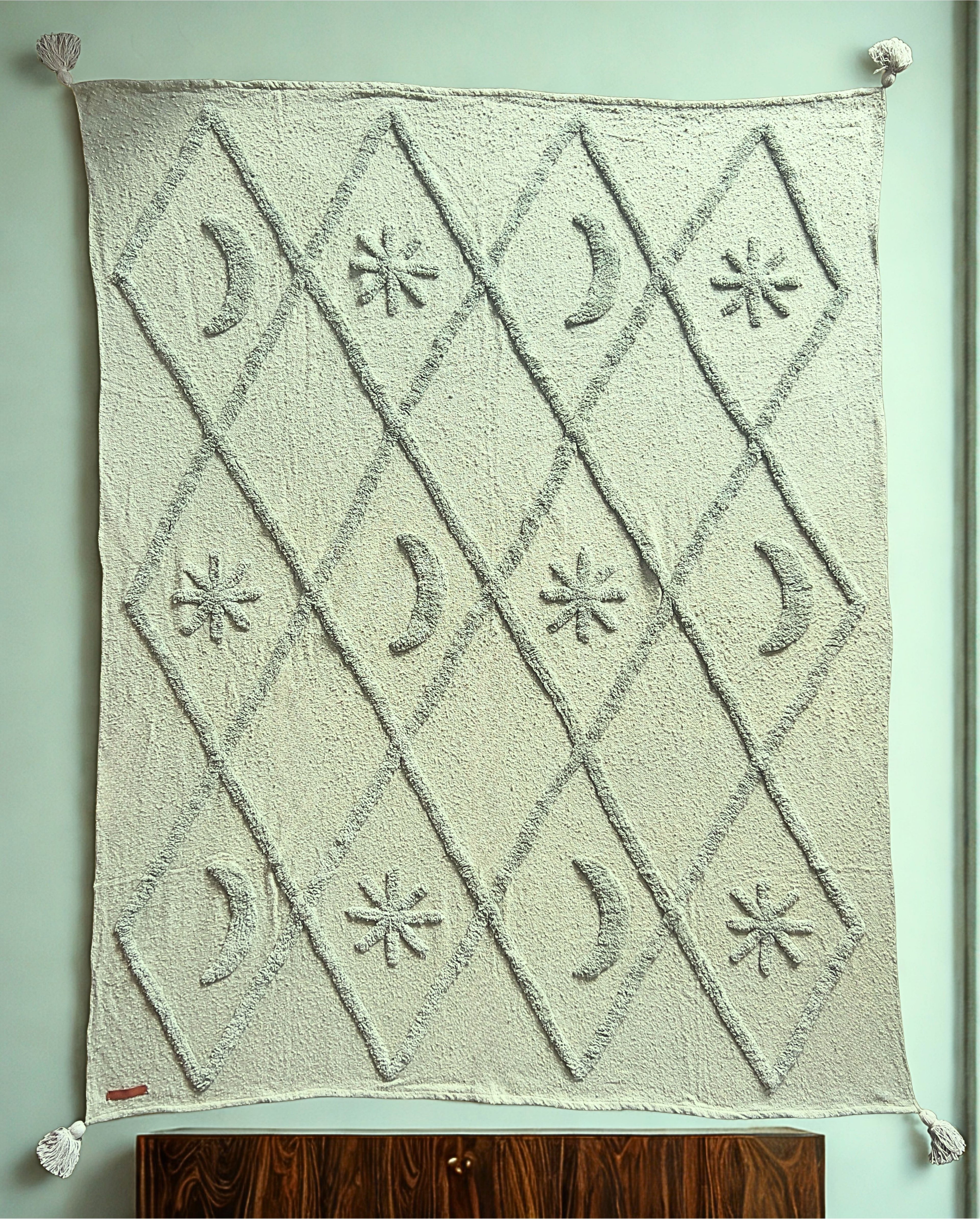 Wild Moonshine Sage Throw- Celestial Design, Natural Cotton | Wild Throw Co.