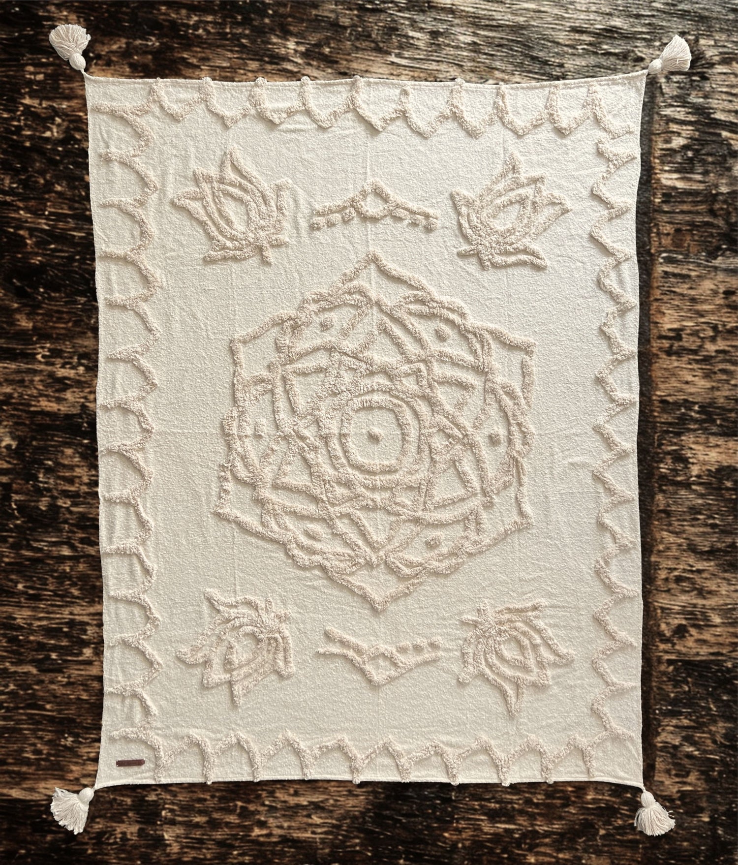 Wild Mandala White Throw - Artistic Cotton Masterpiece | Wild Throw Co.