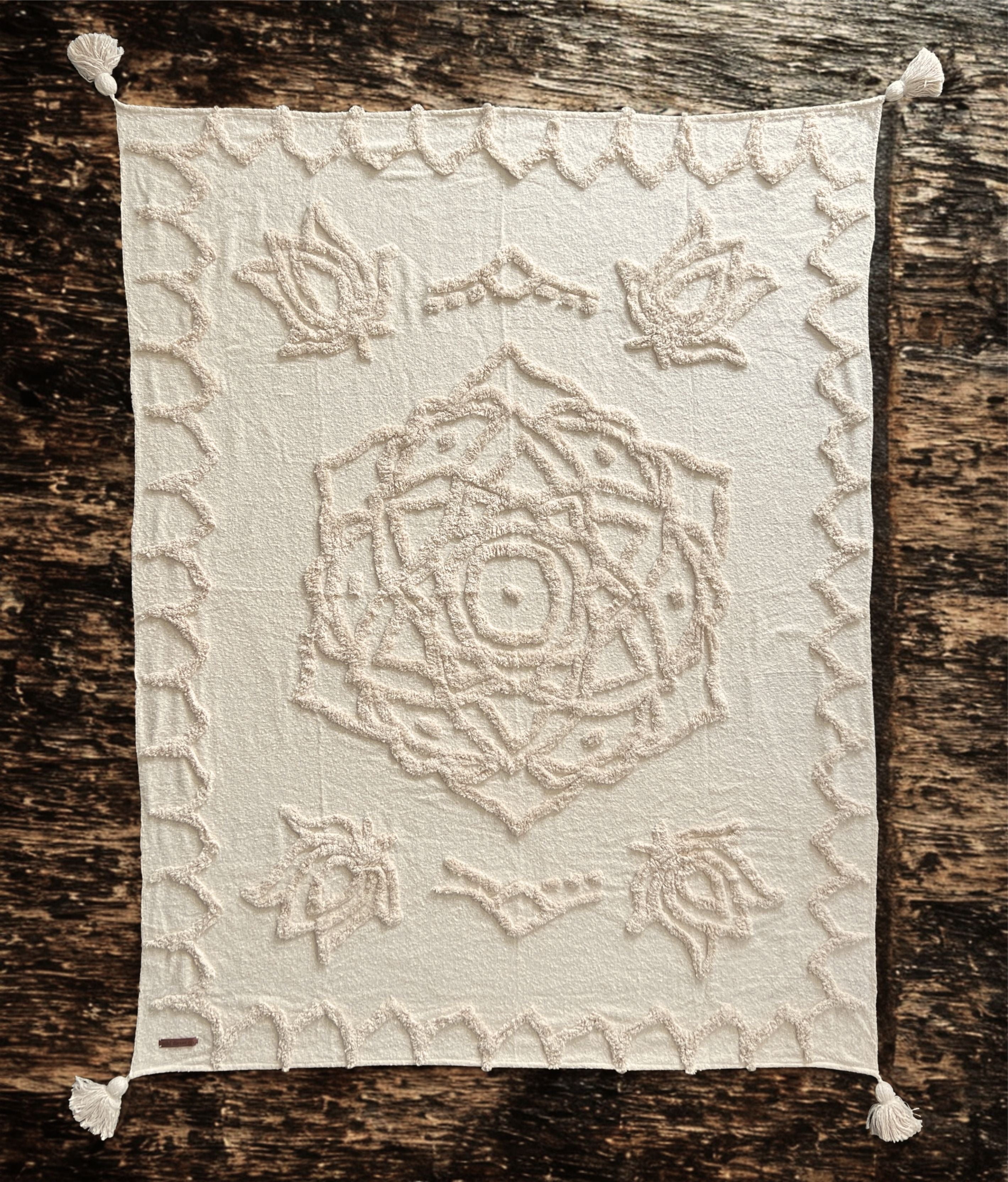 Wild Mandala White Throw - Artistic Cotton Masterpiece | Wild Throw Co.