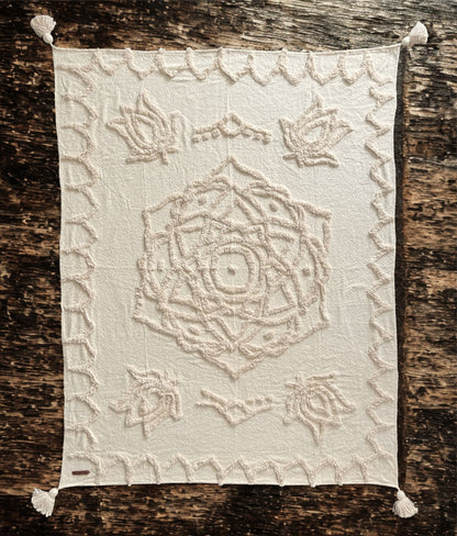 Wild Mandala White Throw - Artistic Cotton Masterpiece | Wild Throw Co.