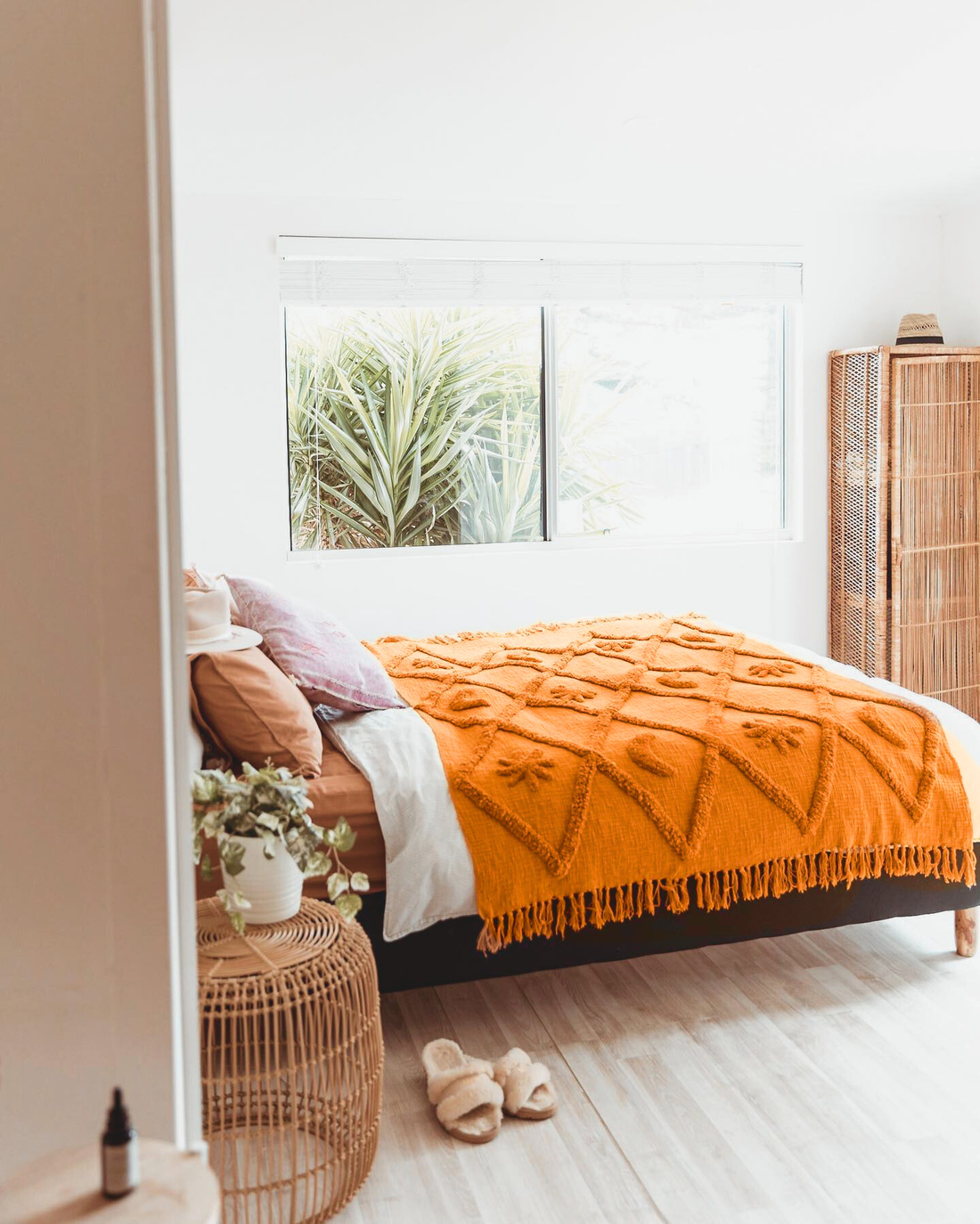 Wild Moonshine Tan Throw - Celestial Design, Natural Cotton | Wild Throw Co.