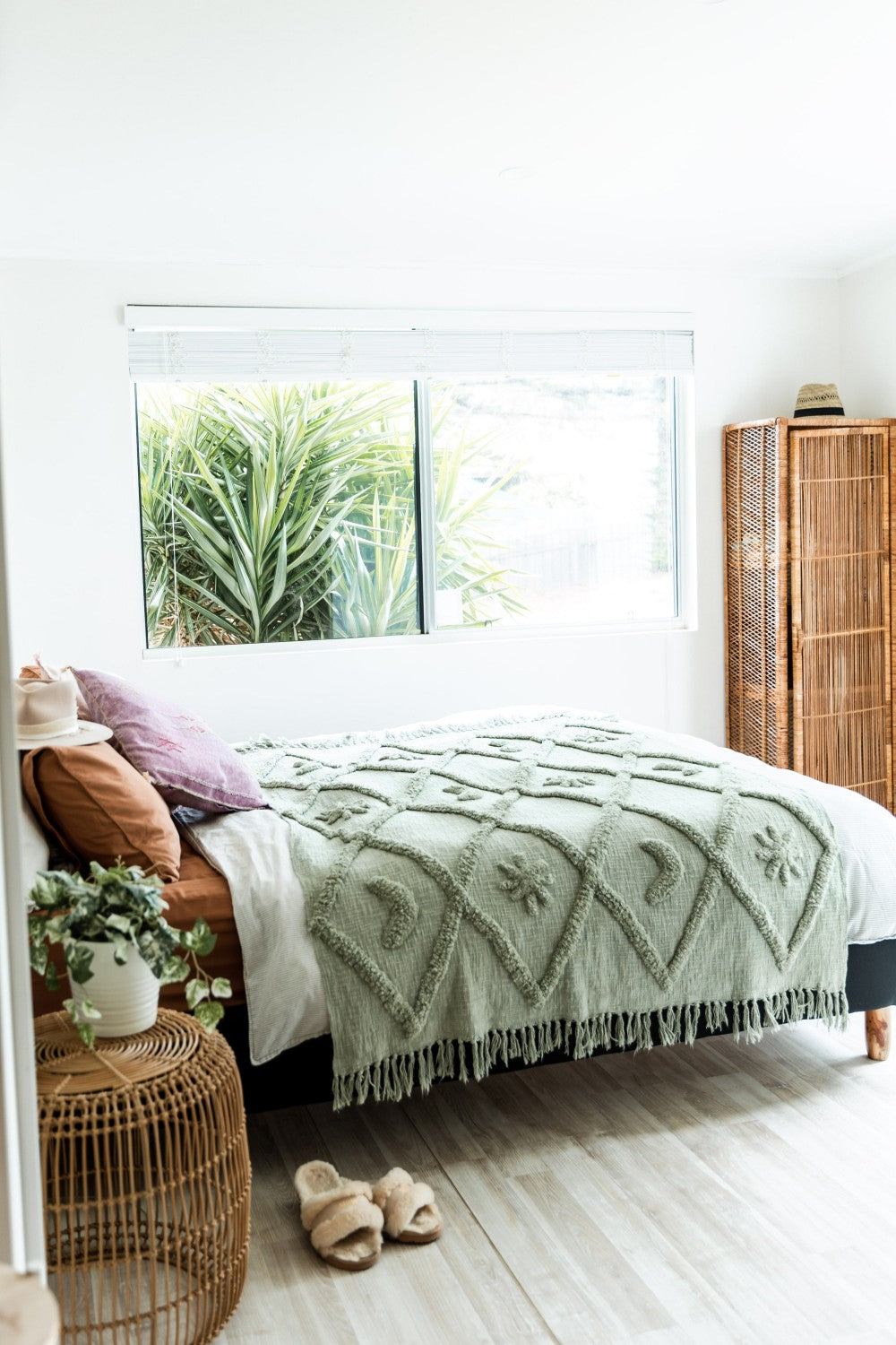 Wild Moonshine Sage Throw- Celestial Design, Natural Cotton | Wild Throw Co.